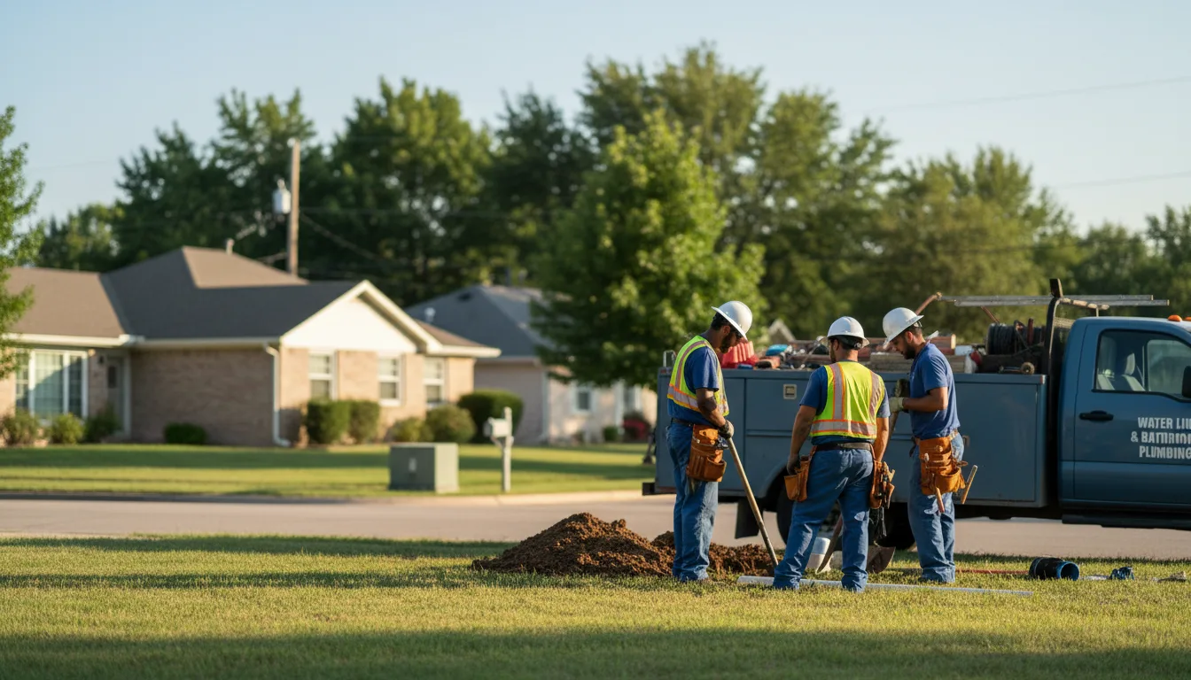 Residential water line and bathroom plumbing service in Arlington, TX